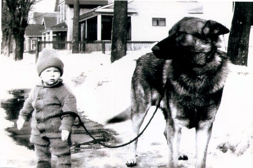boy with huge dog Bozo