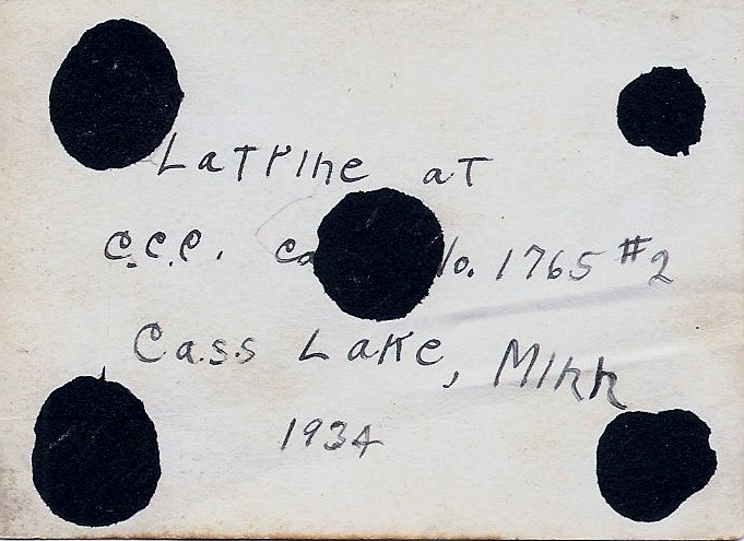 CCC latrine (back; only info I have)