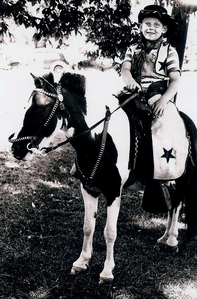 Dennis on horse, 1948